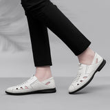 Advbridge Ollow Out Male Sandals Genuine Leather Men's Beach Sports Flats Luxury Fashion Casual Shoes Outdoor Breathable Summer Sneakers