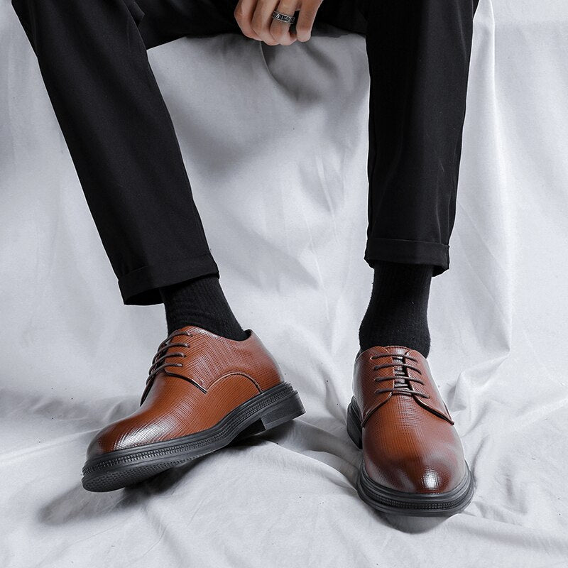 Advbridge Slip on Men Dress Shoes Men Oxfords Fashion Business Dress Men Shoes New Classic PU Men'S Suits Shoes Man Shoes Size 38-44