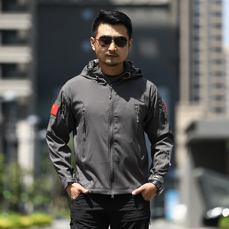 Advbridge Winter Big Size Men Camouflage Jacket Shark Soft Shell Military Tactical Jacket Men Waterproof Warm Windbreaker US Army Clothing