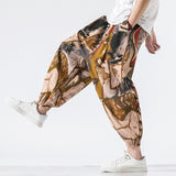 Advbridge Mens Fashion Loose Mid Waist Drawstring Trousers 2023 Men Pockets Long Pant Streetwear Spring Casual Graphic Print Harem Pants