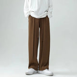 Advbridge Autumn Summer Spring Casual Soft Solid Men's Cool Boys Waist Loose Suit Wide Leg Pants Sagging AllSeason Versatile Drawstring
