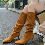 Advbridge Fashion Mid-Calf Boots 2023 Autumn Winter Thin Heels Shoes for Women Newest Concise Designer Party Night Club Boots