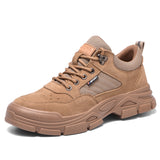 Advbridge Work Safety Shoes For Men Cow Suede Leather Indestructible Construction Anti-smash  Safety Boots Steel Toe Shoes Male Footwear