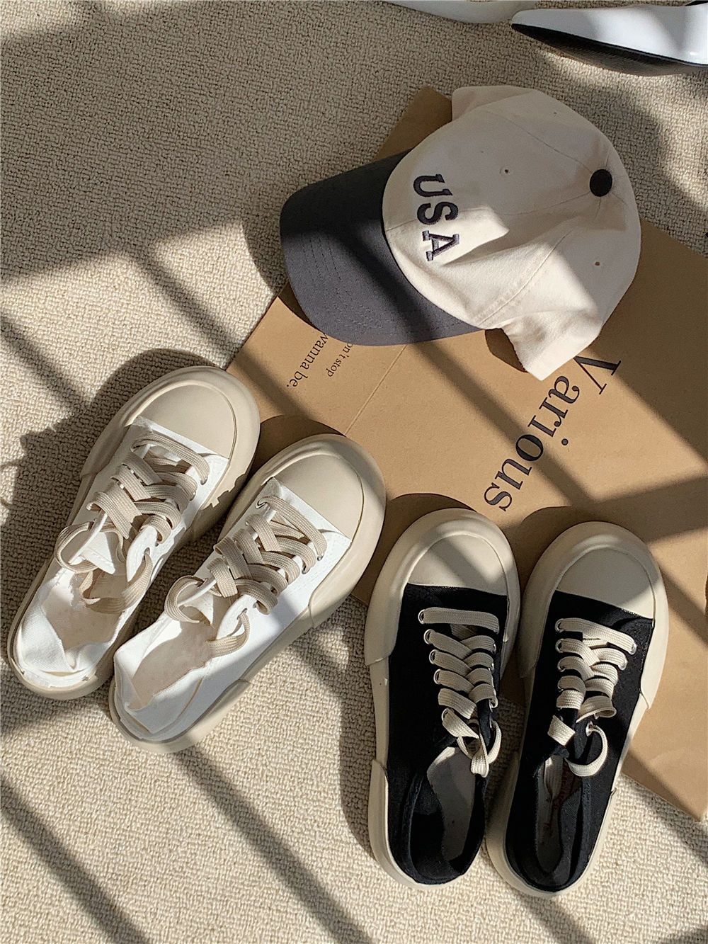 Advbridge Autumn Korean Women's Sneakers Khaki Black Platform Casual Canvas Sports Shoes Running Vulcanize Kawaii Lolita Flat Basket