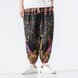 Advbridge Mens Fashion Loose Mid Waist Drawstring Trousers 2023 Men Pockets Long Pant Streetwear Spring Casual Graphic Print Harem Pants