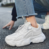 Advbridge Autumn Men Platform Sneakers Mesh Breathable Chunky Shoes Male Trainers Outdoor Lace Up Sports Shoes Walking Footwear