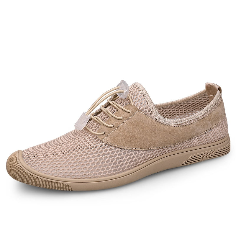 Advbridge Breathable Mesh Shoes Men Summer Casual Sneakers Non-Slip Outdoor Hiking Shoes Hollow Out Mens Loafers Lightweight Beach Sandals