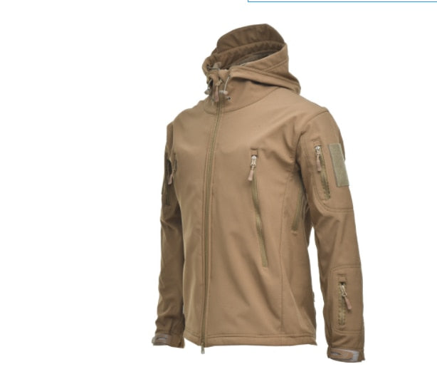 Advbridge Winter Big Size Men Camouflage Jacket Shark Soft Shell Military Tactical Jacket Men Waterproof Warm Windbreaker US Army Clothing