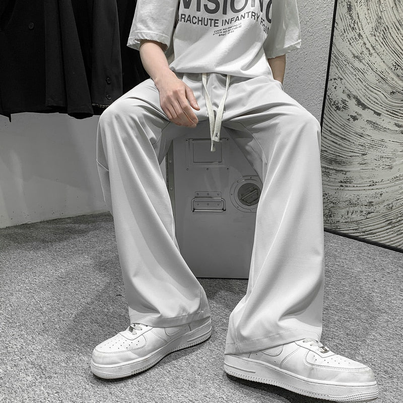 Advbridge Men Ice Silk Sweatpants Men's Sports Casual Male All-match Tracksuit Bottoms Man Mopping Trousers Sportswear Jogging Pants