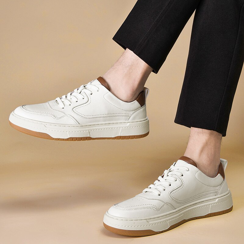 Advbridge Men Leather Shoes Quality Men's Casual Sneakers Designer Shoes For Man Fashion Leather Sneakers New White Casual Shoes