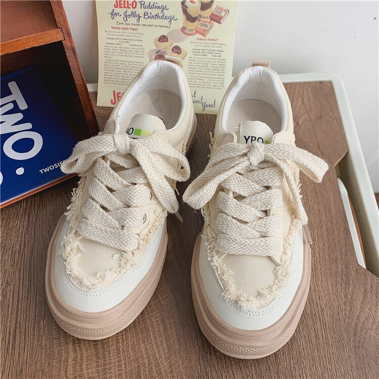 Advbridge Canvas Platform Sneakers Women's Sports Shoes Woman Flats Elegant Designer Shoes Girls Casual Tennis Female Free Shipping