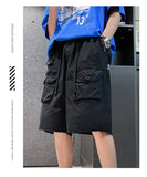 Advbridge Summer New Hot Sale Shorts Men Zipper Fly Solid Cargo Pants Japanese Multi-pockets Hip Hop Shorts Straight Tube Overalls