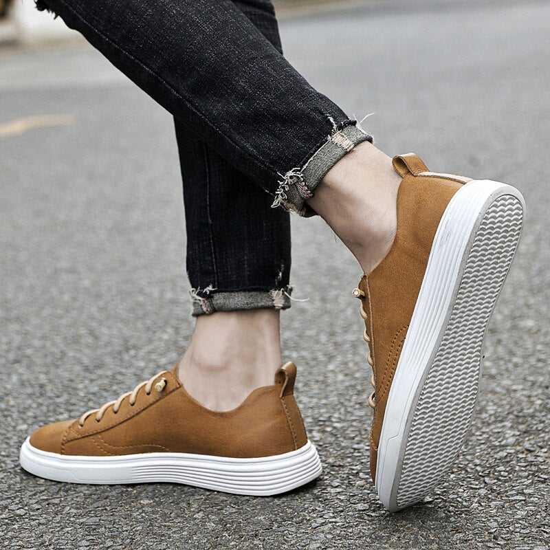 Advbridge Genuine Leather Men Shoes Luxury Brand England Trend Casual Shoes Men Sneakers Breathable Leisure Male Footwear Chaussure Homme