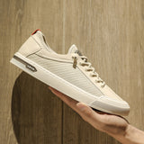 Advbridge Fashion Men's Casual Leather Soft Sports Man Shoes Designer Lightweight Sneakers Male Lace Up Walking Flat Shoes for Man