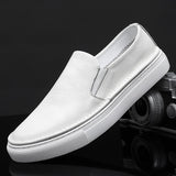 Advbridge High Quality Genuine Leather Mens Casual Round Toe Shoes Lightweight Breathable Loafers Men's Slip-on Comfortable Fashion Shoes