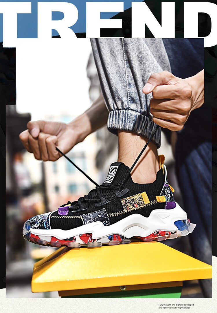 Advbridge Spring Breathable Mesh Sneakers Male Platform Dad Shoes Maens Lace Up Casual Chunky Shoes Summer Sport Rnning Shoes