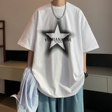 Advbridge Men Oversized T Shirt Streetwear Tee High Street Short Sleeve Star Graphic Print Tshirts Fashion Summer Tops