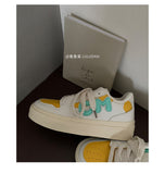 Advbridge INS Brand Leather Women's Sneakers White Platform Casual Lace Up Flats Woman Sports Sneakers Female Vulcanized Shoes 2023 NEW
