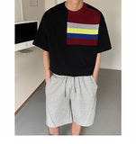 Advbridge 2023 Men's Summer Casual Short Sleeves Knitted T-Shirts Male Slim Fit Round Collar Leisure Contrast T-shirt Fashion Tees E151