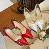Advbridge Plus Size 42 43 Fashion Pumps For Women Party Shoes Pointed-toe Womans Wedding Heeled Shoes 7cm High Heels Female Bridal Shoes