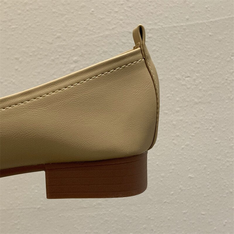 Advbridge Grandma Shoes Low Heels Female Footwear Casual Sneaker All-Match Square Toe Soft Shallow Mouth Retro Dress Comfortable New