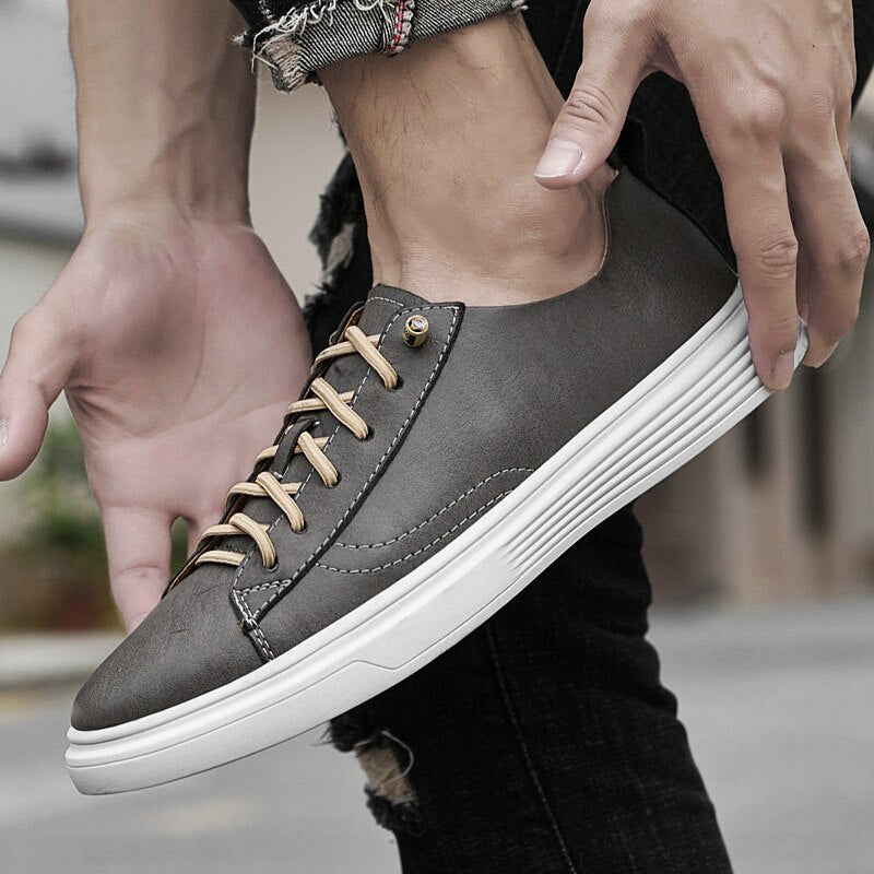 Advbridge Genuine Leather Men Shoes Luxury Brand England Trend Casual Shoes Men Sneakers Breathable Leisure Male Footwear Chaussure Homme