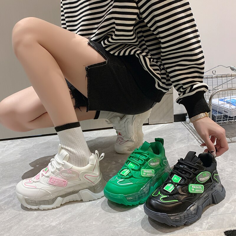 Advbridge Platform White Sneakers For Women Chunky Shoes Brand Fashion Walking Trainers Casual Shoes Woman Dad Shoes  Spring