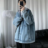 Advbridge All Season Winter Fashion Men's Solid Casual T-Shirts Loose Pockets Denim Jacket Coat Cool Boy Hoodie Student Sport