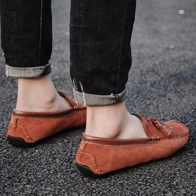 Advbridge Summer Fashion suede loafers mens Soft Bottom Casual shoes Breathable all-match boat shoes Lightweight driving flats Mocasins