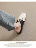 Advbridge Mixed Color Clogs Shoes Woman Cut-out Sandals Trendy Buckle Belt Slippers Home&Outdoor Casual Slides Round Closed Toe Mules