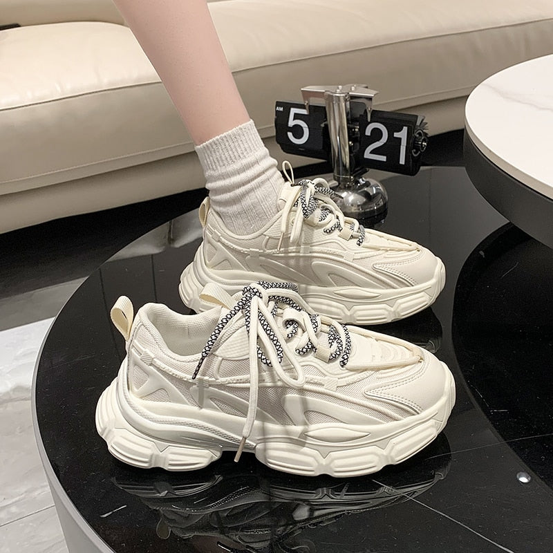 Advbridge Plus Size 41 42 Women Casual Shoes 2023 Height Increasing Women's Sports Shoes Men Breathable Chunky Sneakers Womans White Shoes