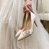 Advbridge Plus Size 41 42 43 Womans Pumps 2023 Woman Wedding Shoes Bride 7cm Thin High Heels Womans Office Shoes Female Party Heeled Shoes