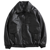 Advbridge PU Leather Jacket Men Black Soft Faux Leather Jacket Motorcycle Biker Fashion Leather Coats Male Bomber Jacket Pockets Clothes
