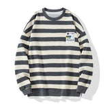 Advbridge Harajuku Round Neck Pullovers Men's Clothing Korean Style Striped Design Sweatshirt Large Size Male Hoodies