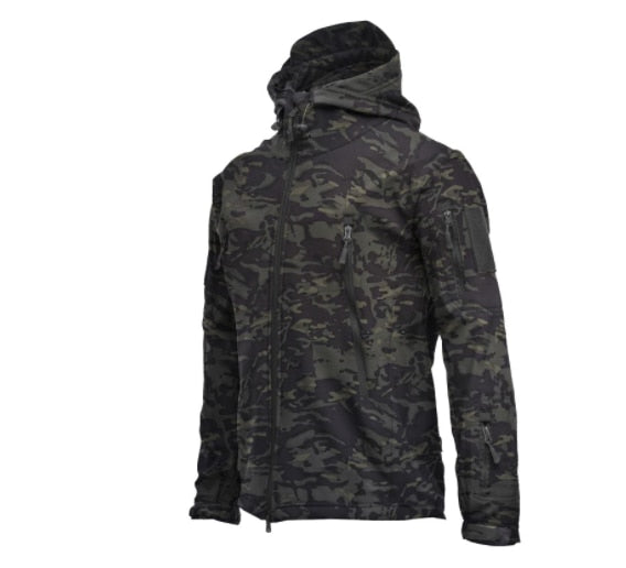 Advbridge Winter Big Size Men Camouflage Jacket Shark Soft Shell Military Tactical Jacket Men Waterproof Warm Windbreaker US Army Clothing