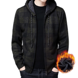 Advbridge New Men&#39;s Fleece Thickened Cardigan Knit Sweater / Male Loose Warm Hooded Add Wool Jacket Coat
