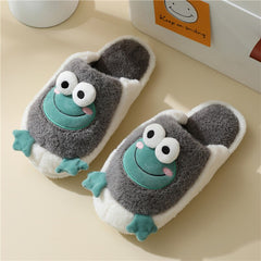 Advbridge Winter New Frog Cotton Slippers Women Household Warmth Autumn and Winter Lovers Cute Cartoon Indoor Personality Plush Slippers