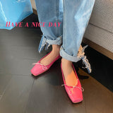 Advbridge Square Toe Ladies Shoes Candy Color Sweet Flats For Spring Ballet Flats Women Slip On Footwear Basic Style Woman Loafer Shoes