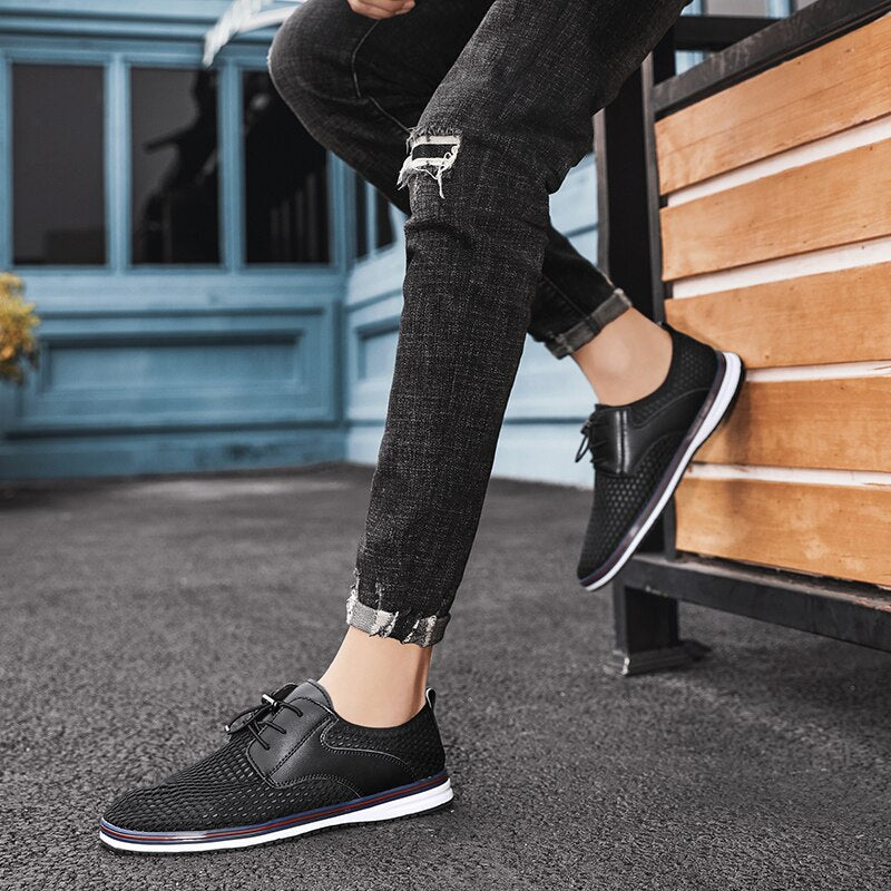 Advbridge Summer Mens Casual shoes Fashion Hollow Out Breathable Business Shoes low top Outdoor Flats Comfy Walking Sneakers Mocassin