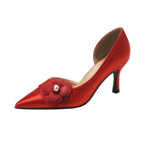 Advbridge Plus Size 42 43 Fashion Pumps For Women Party Shoes Pointed-toe Womans Wedding Heeled Shoes 7cm High Heels Female Bridal Shoes