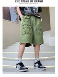 Advbridge Summer New Hot Sale Shorts Men Zipper Fly Solid Cargo Pants Japanese Multi-pockets Hip Hop Shorts Straight Tube Overalls