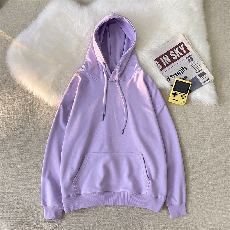 Advbridge Korean Men's Solid Color Sweatshirt Hoodies 2023 Casual Hooded Pullovers Hoodie Warm Fleece Male Loose Man Clothing 3XL