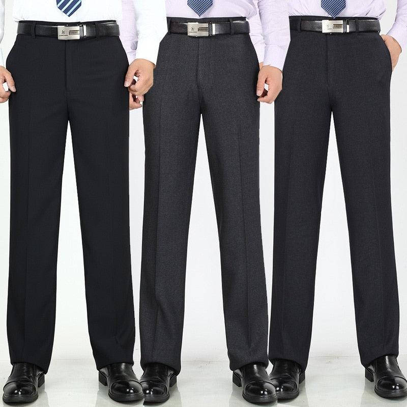 Advbridge Spring summer men's office trousers high waist thin loose business casual suit pants Anti-wrinkle Professional dress trousers