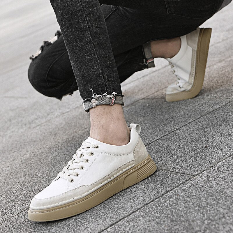 Advbridge Fashion Sneakers Men Shoes Genuine Leather Men Casual Shoes Hand Stitched Men Leather Shoes Trend Designer Sneakers New