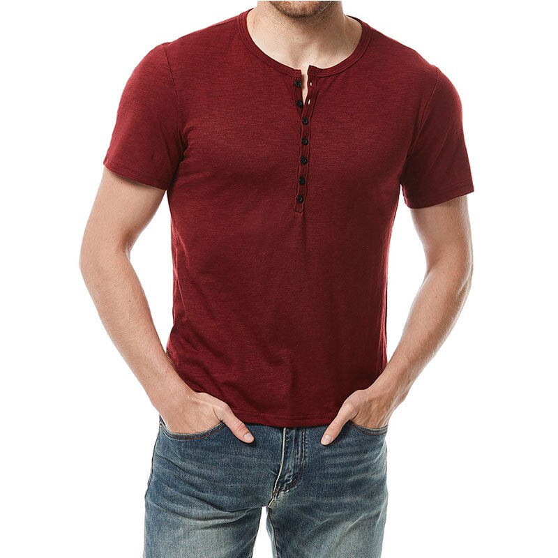 Advbridge Ultra Soft Bamboo Cotton T-Shirt Men Lightweight Cooling Short Sleeve Henley T Shirt Men Fashion Daily Work Casual Tops Tees XXL