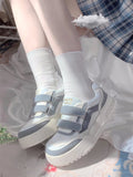 Advbridge Japanese College Girls Shoes Sweet Round Head Flat Bottom  Comfortable Student Teenagers Fashion Leisure Cute 3cm Sports Shoes
