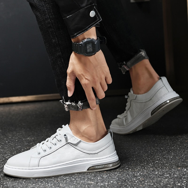 Advbridge Man Casual Sports Shoes Men's Sneakers Men Lightweight Genuine Leather Breathable Shoe Mens Flat White Travel Tenis Sneaker