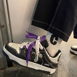 Advbridge Y2k Harajuku Mens Sneakers Platform Graffiti Breathable Vintage Cross Patch Trainers Shoes Chain Lightweight Comfortable Shoes