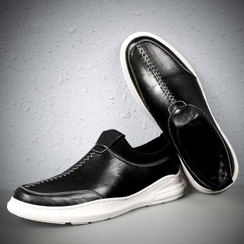 Advbridge men Loafers Genuine Leather Slip On Casual Men Shoes Brand Blue Loafers Man Mocasines Hombre Breathable Flats Male Footwear