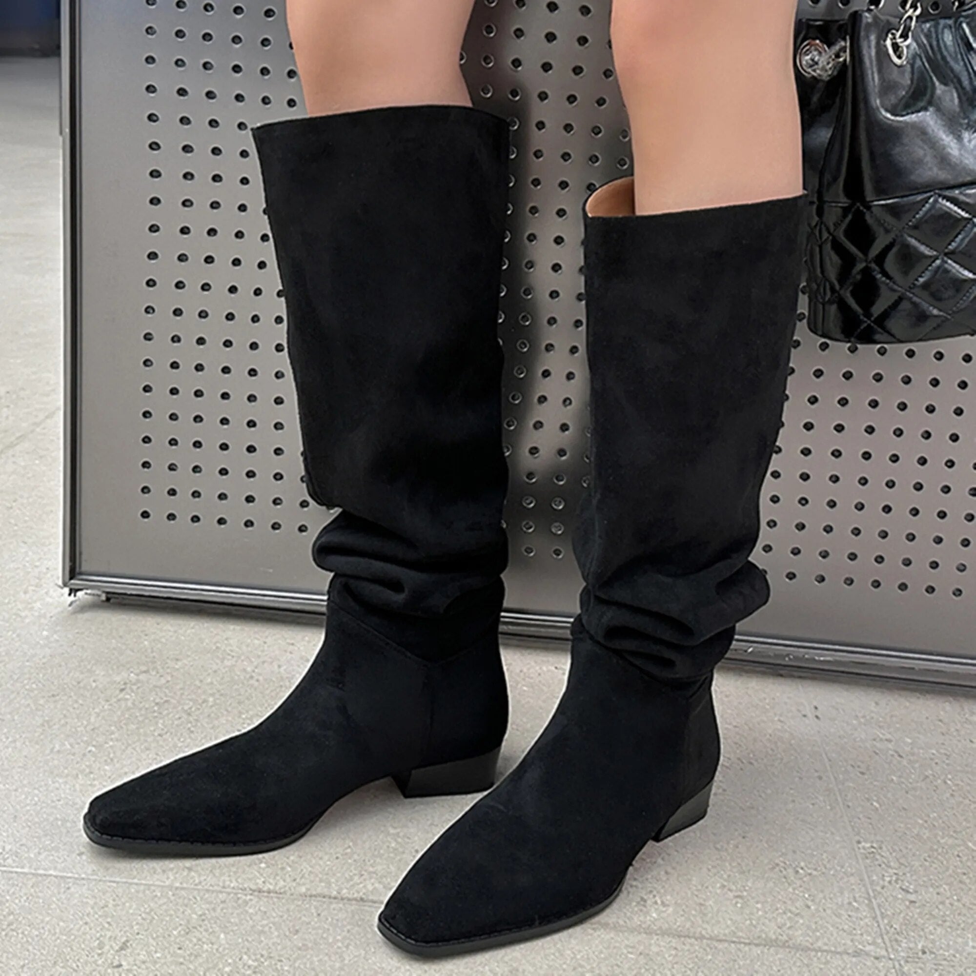 Advbridge New Arrival Four Season Concise Women Over The Knee Boots Fashion Low Heels Party Prom Elegant Shoes Woman Long Boots